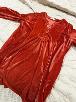 Easel Rust Colored Long Sleeve Dress thumbnail 1
