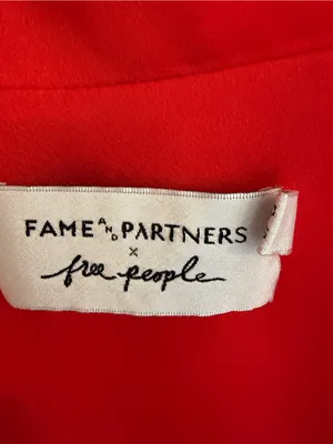 Free People x Fame & Partners Dea Red Satin Wrap‎ Maxi Dress Size 8 thumbnail 6