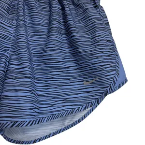 Nike Dri-FIT Womens Running‎ Shorts Blue Black Wave Print Size M Zip Pocket thumbnail 3
