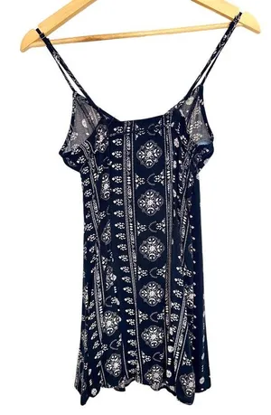 Abercrombie & Fitch Black White Boho Sleeveless Tank Mini Dress Womens Size XS thumbnail 2