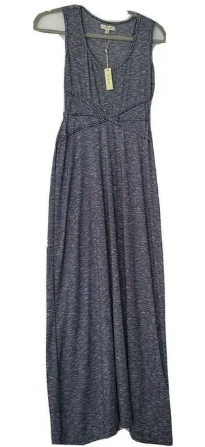 NWT Max Studio Blue Striped‎ Maxi Dress XS Sleeveless Marled Knit Coastal Resort thumbnail 1