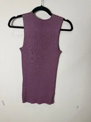 MM LaFleur Ribbed Knit Mauve Pink Sweater Sleeveless Top Size XS thumbnail 7