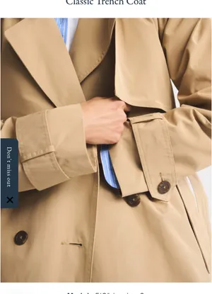 Abercrombie & Fitch camel classic trench coat thumbnail 3