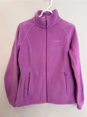 Columbia Jacket Purple Fleece Full Zip Light Weight Coat Size Large thumbnail 1