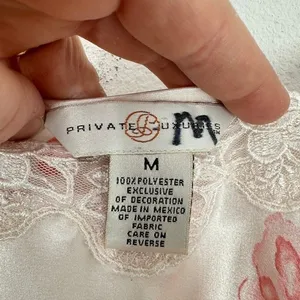 Vintage Floral Pink Lace Trim Satin Slip Nightgown Private Luxury Fairycore thumbnail 8