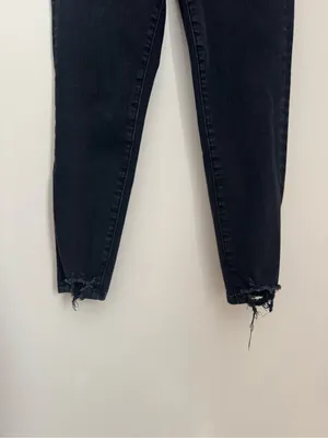 American Eagle Dream Jean Curvy High Rise Jegging Crop Black Size 6 Button Fly thumbnail 3