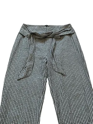 Free People High Waist Pants Cropped Tie Front Gingham Retro Vibes Casual Preppy thumbnail 3