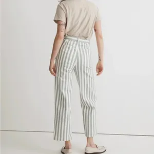 Madewell The Perfect Vintage Wide Leg Crop Pant in Stripe Size 33 NWT thumbnail 2
