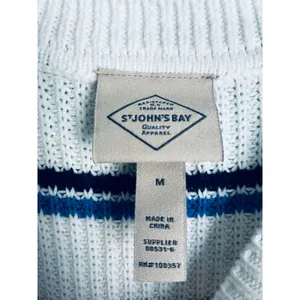 St. John's Bay Knit Sweater Vest Striped Women's Medium thumbnail 2