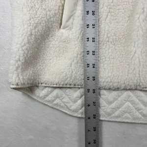 Athleta Tugga Sherpa Snap Pullover‎ Fleece Jacket Cream White Womens Large L thumbnail 4