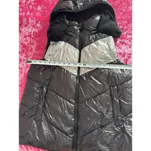 Calvin Klein Performance Puffer Vest Black Silver Chevron Quilted Women's XL thumbnail 10