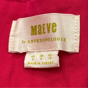 Maeve by Anthropologie Women’s Size‎ 2 Pink Wide-Leg Cropped Pant Pockets Preppy thumbnail 2