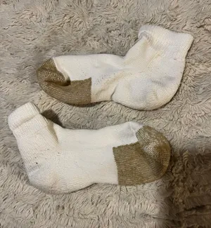 Ankle Thick Brown Tip White Socks thumbnail 1