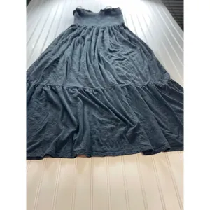 Anthropologie Marisol Smocked Gauze Maxi Dress Black Tiered Cotton Large thumbnail 3