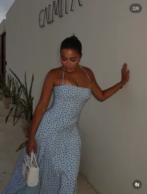 Zara Light Blue Polka Dot Maxi Dress - Women thumbnail 2