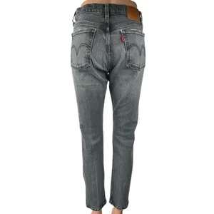 Levi's 501 Swan Island Gray Wash High Waist Stretch Skinny Denim Jeans Size 26 thumbnail 3
