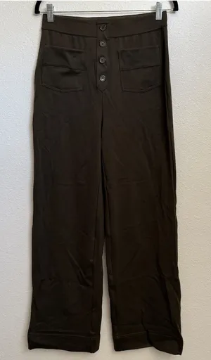 NWT Halara High Waist Button Straight‎ Leg Casual Pants Medium thumbnail 1