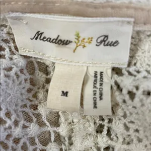 Anthropologie Meadow Rue Cream Lace Detail Blouse thumbnail 5