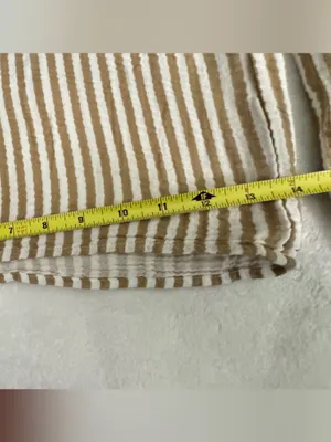 LAKE Wide Leg Striped Linen-Blend Pants — Beige & White thumbnail 9
