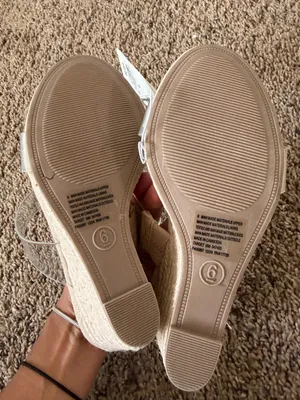 A New Day Clear Strap Espadrille Wedge Sandals Nude Beige Size 6 NWT thumbnail 8