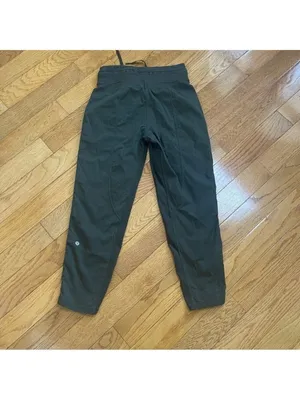Lululemon Dance Studio Mid-Rise Khaki Green Athletic Pants Joggers Crop 25" Sz 4 thumbnail 14