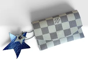 Cute handmade wallet with star charm Blue thumbnail 1
