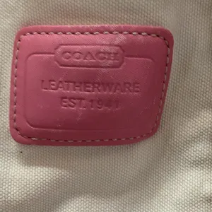 Vtg Coach Canvas cream with pink leather thumbnail 7