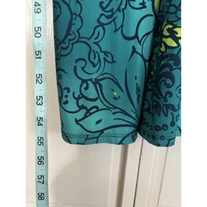 Ambrielle Floral V Neck Adj Straps Maxi Dress Size XL Green/Yellow Colorful EUC thumbnail 4