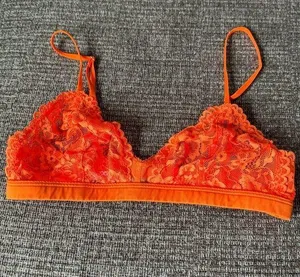 Bright Orange Lace Bralette thumbnail 1