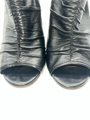 Vince Camuto Ruched Peeptoe Bootie w/Silver Metal Accent Working Zipper-Size 9.5 thumbnail 5