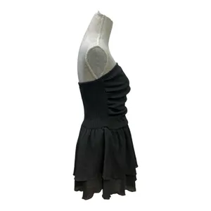 CIDER Women's Summer Cocktail Dress - Tube Ruched Ruffle Mini Dress SIZE L thumbnail 6