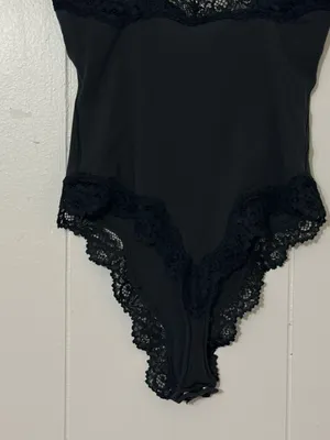 SKIMS Fits Everybody Lace Cami Bodysuit Black Onyx XXS thumbnail 7
