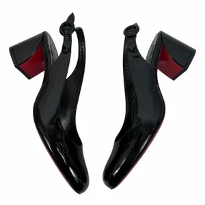 Christian Louboutin So Jane 55 Patent Slingback Pump Black Size 36.5 thumbnail 7
