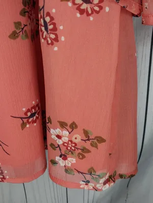 Abercrombie & Fitch Coral Floral Mixed Print Boho Festival Mini Babydoll Dress thumbnail 5