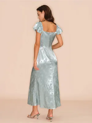 Rihoas Green Sweetheart Neck Floral Maxi Dress thumbnail 5