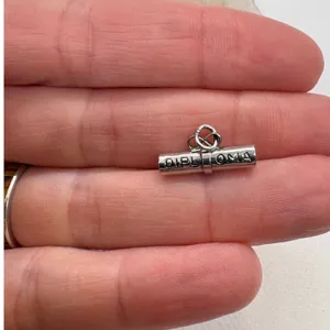 Vintage Silver Tone Diploma Scroll Charm Graduation‎ Commemorative Pendant thumbnail 3