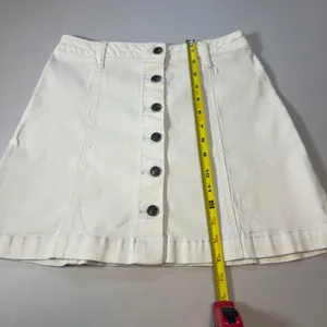 Cello Jeans Button Front Denim A-Line Mini Skirt Stretch S Preppy VTG Inspired thumbnail 6