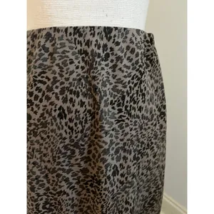 A New Day Leopard Print Maxi Slip Skirt XS‎ Brown Black Elastic Waist Minimalist Boho Chic thumbnail 4