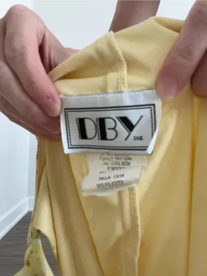 Vintage Yellow Floral Ruffle V-Neck Midi Dress thumbnail 6