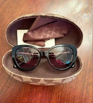 Coach Designer Women's Black Sunglasses with Gradient Gray Lenses and Gemstones thumbnail 1