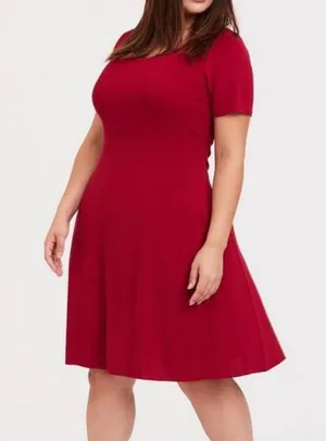 Torrid Mini Sweater Skater Dress in red size 2X thumbnail 1