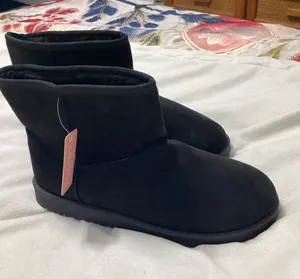 Women's Black Ankle Booties with Plush Lining thumbnail 1