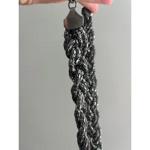 EXPRESS Vintage Y2K Braided Mesh Chain Necklace Statement Women's Cyberpunk Edgy Jewelry thumbnail 3