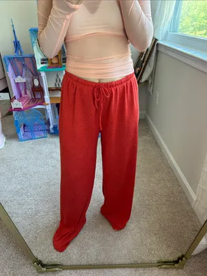 Zara red wide leg pants. S-M thumbnail 10