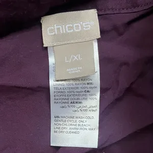 Chico’s Ruana Tunic Vest Mixed Paisley Plaid Print Purple Size L/XL thumbnail 2