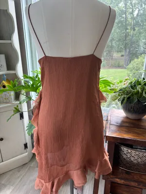 ZARA Brown Dress Midi thumbnail 4
