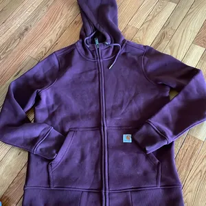 Carhartt burgundy zip up jacket size small 4-6 thumbnail 1