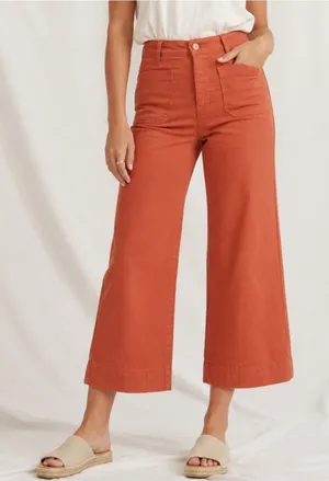 Marine Layer Bridget Pant Sz 0 Baked Apple Clay Orange Cropped Wide Leg Utility thumbnail 1