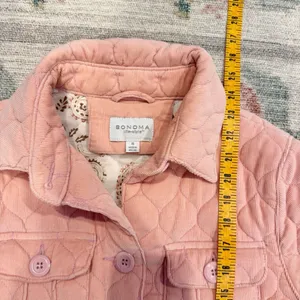 Vtg Y2K Sonoma Womens Pink Quilted Corduroy Bomber Jacket Small Utility 00s thumbnail 7