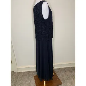 NWT R&M Richards Black Formal Dress Lace Chiffon Sz 18 thumbnail 4